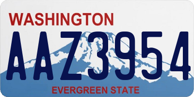 WA license plate AAZ3954
