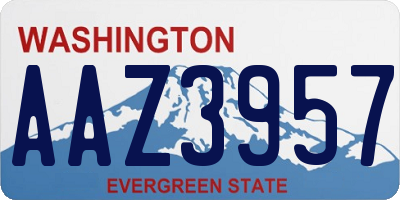 WA license plate AAZ3957