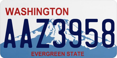 WA license plate AAZ3958