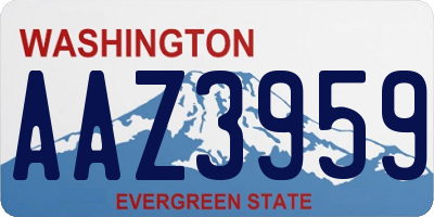 WA license plate AAZ3959
