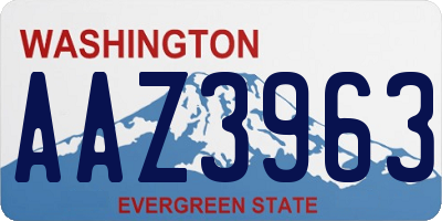 WA license plate AAZ3963