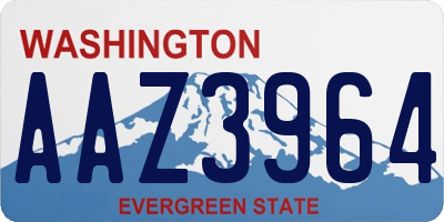 WA license plate AAZ3964
