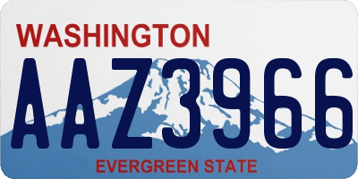 WA license plate AAZ3966