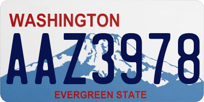 WA license plate AAZ3978