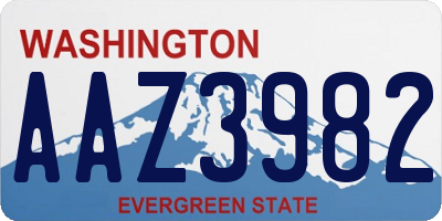 WA license plate AAZ3982