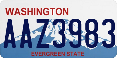 WA license plate AAZ3983