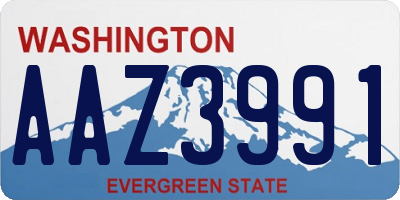 WA license plate AAZ3991