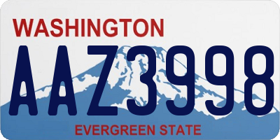 WA license plate AAZ3998