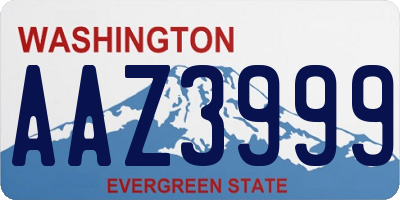 WA license plate AAZ3999