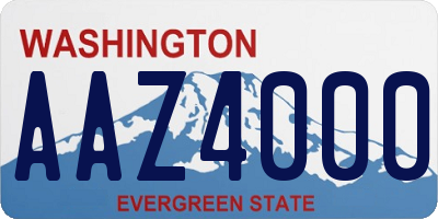 WA license plate AAZ4000