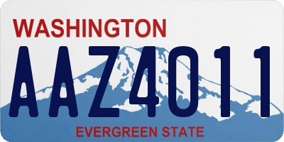 WA license plate AAZ4011