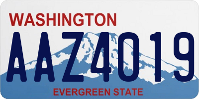 WA license plate AAZ4019