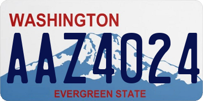 WA license plate AAZ4024