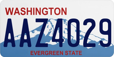 WA license plate AAZ4029
