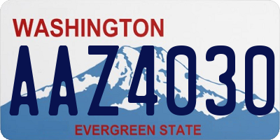 WA license plate AAZ4030