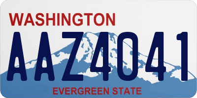 WA license plate AAZ4041