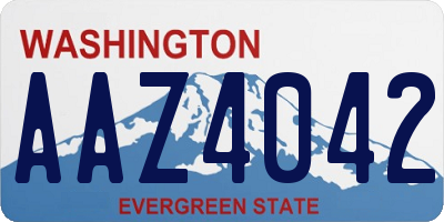WA license plate AAZ4042