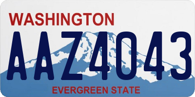 WA license plate AAZ4043