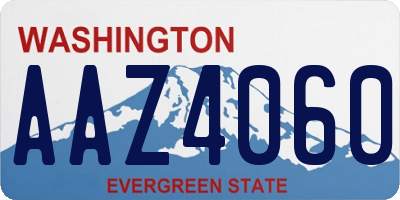 WA license plate AAZ4060