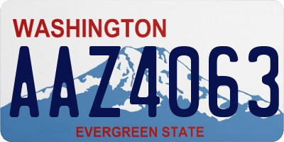 WA license plate AAZ4063