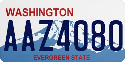 WA license plate AAZ4080