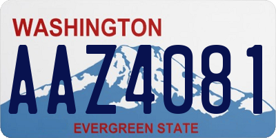 WA license plate AAZ4081