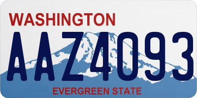 WA license plate AAZ4093
