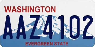 WA license plate AAZ4102