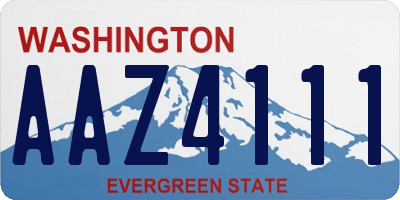WA license plate AAZ4111
