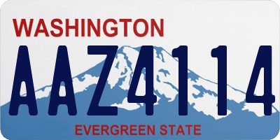 WA license plate AAZ4114