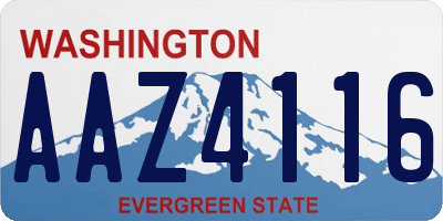 WA license plate AAZ4116
