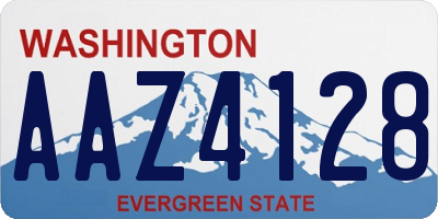 WA license plate AAZ4128