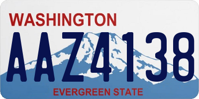 WA license plate AAZ4138