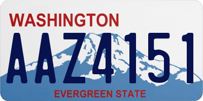WA license plate AAZ4151
