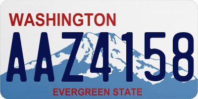 WA license plate AAZ4158