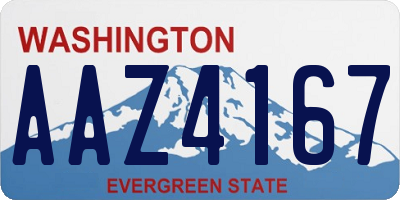 WA license plate AAZ4167