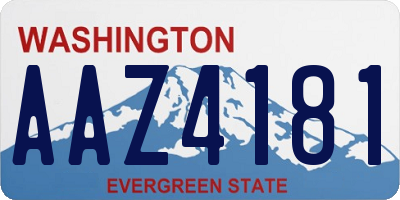 WA license plate AAZ4181
