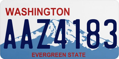 WA license plate AAZ4183