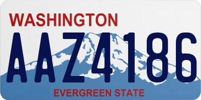WA license plate AAZ4186