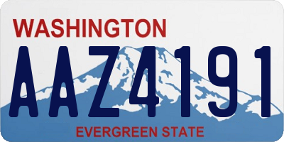 WA license plate AAZ4191
