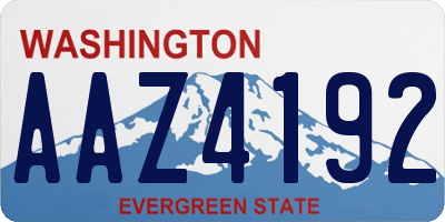 WA license plate AAZ4192