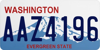 WA license plate AAZ4196