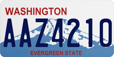 WA license plate AAZ4210