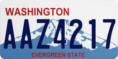 WA license plate AAZ4217