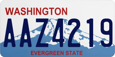 WA license plate AAZ4219