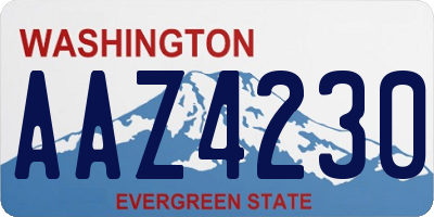 WA license plate AAZ4230