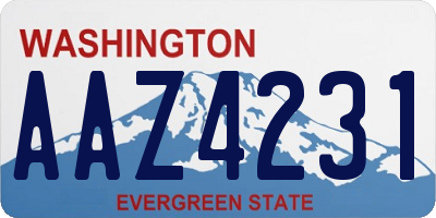 WA license plate AAZ4231