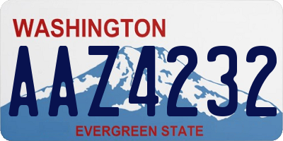 WA license plate AAZ4232