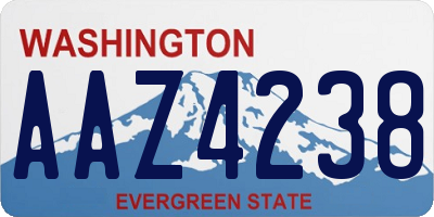 WA license plate AAZ4238