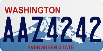 WA license plate AAZ4242